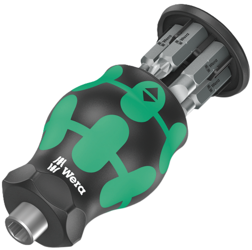 Фото Ручка-битодержатель WERA Kraftform Kompakt Stubby Magazin 4 05008877001