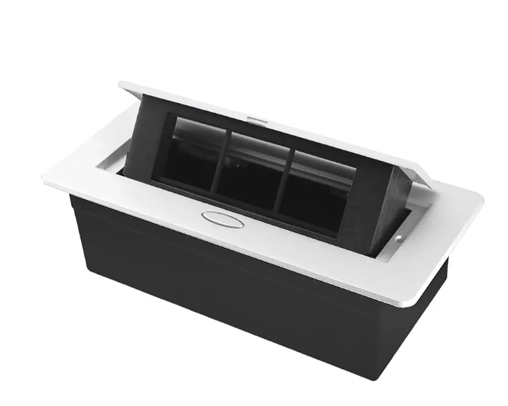 Фото Порожній висувний люк для розеток на 3 модулі з плавним відкриттям білий Livolo