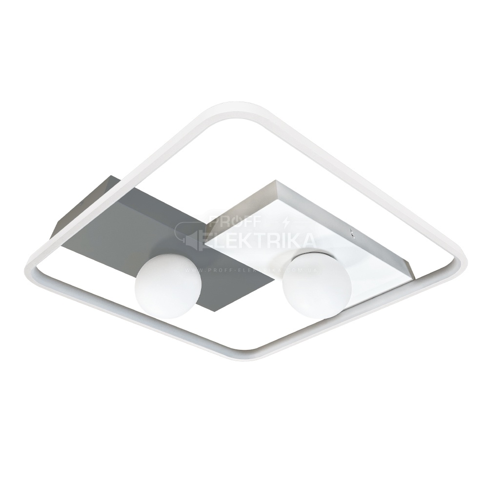 Фото Светильник LED smart PICASSO-S пульт 85W 3000-5000K IP20 квадрат бело-серый Violux 220645