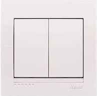 Фото Выключатель двухклавишный Белый DERIY