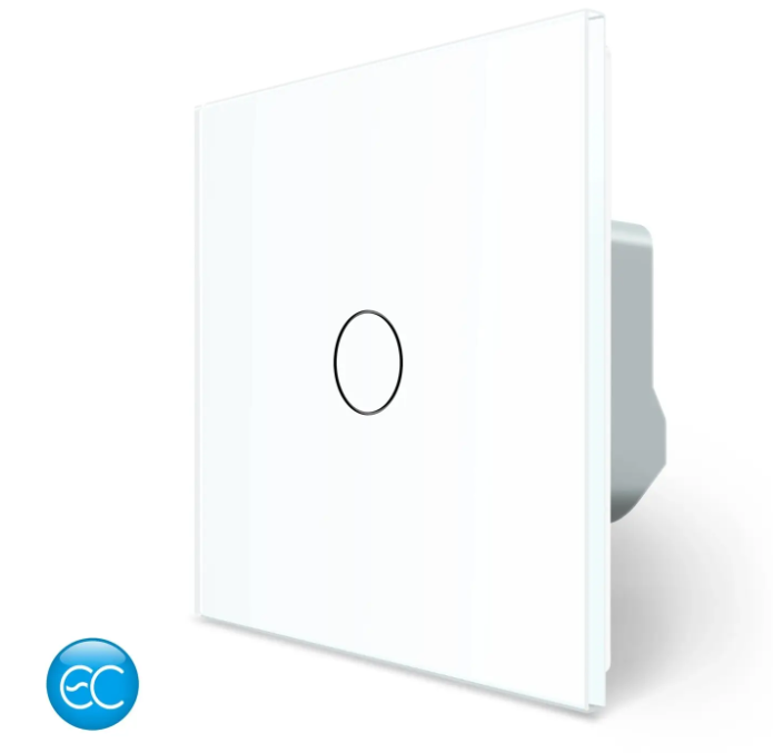 Фото Розумний сенсорний прохідний вимикач EC 1 сенсор біле скло Livolo