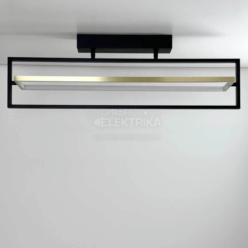 Фото 5 Світильник LED smart PRADA пульт 60W 3000-5000K IP20 прямокутник чорно-золотий Violux 220725