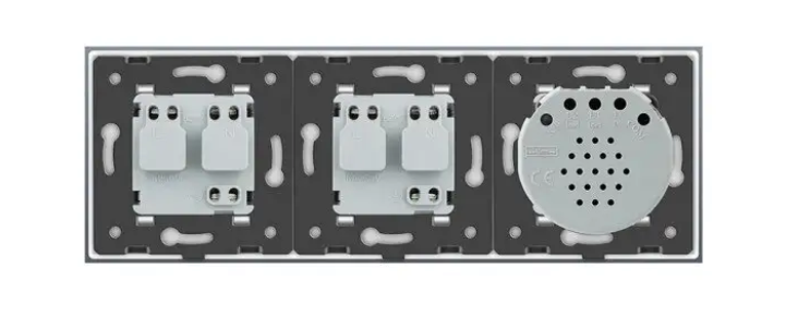 Фото 3 Розумний сенсорний ZigBee вимикач 1 сенсор 2 розетки біле скло Livolo