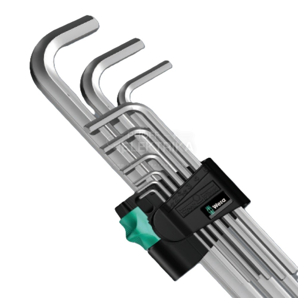 Фото 2 Набір Г-подібних ключів WERA 950/9 Hex-Plus 1 хромованих метричних 05022087001