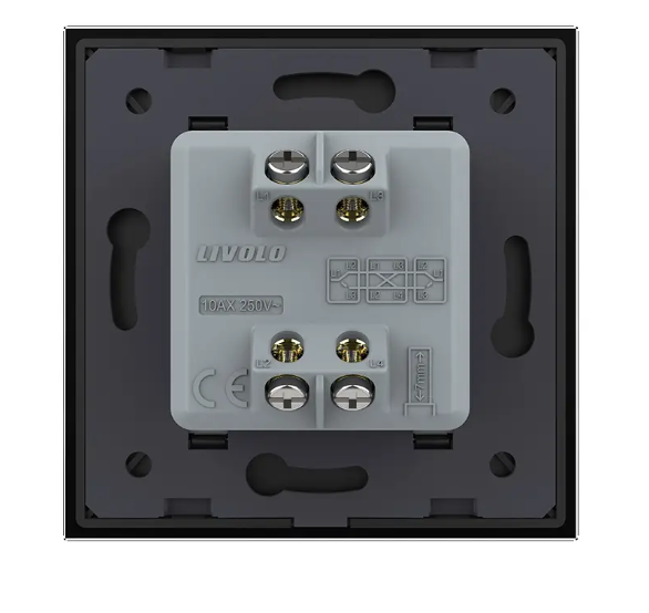 Фото 3 Одноклавішний перехресний вимикач чорне скло Livolo