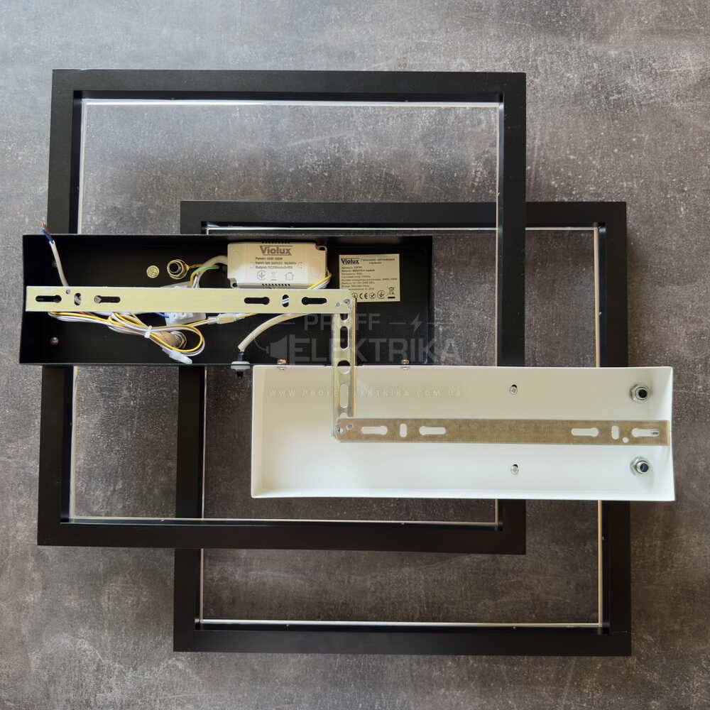 Фото 4 Світильник LED smart BRIONI-S+пульт 84W 3000-5000K IP20 квадрат біло-чорний Violux 220705