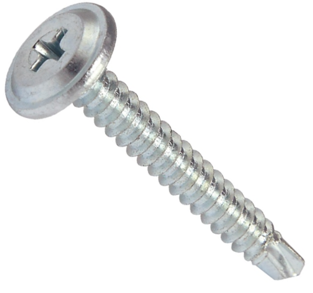 Фото Саморез по металлу с пресс-шайбой и буром цинк белый 4,2*16 WSPC 1000 шт./уп.