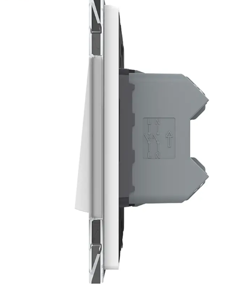 Фото 2 Двухклавишный перекрестный выключатель белое стекло Livolo