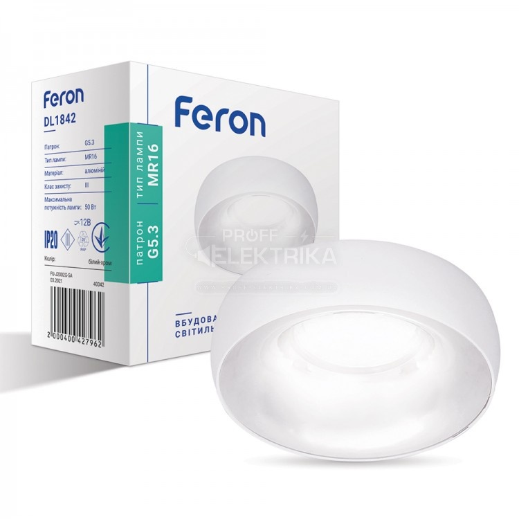 Фото Светильник MR16 G5.3 DL1842 Белый хром Feron