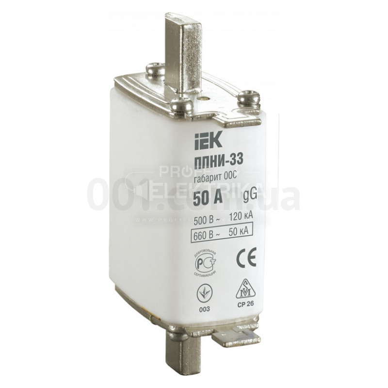 Фото предохранитель плавкий ППНИ-33 (габарит 00) 50А IEK