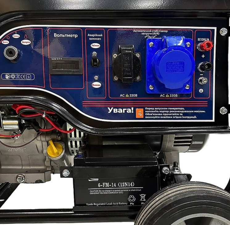 Фото 5 Генератор бензиновый PROFI-TEC PE-7000GE 6,5кВ 100% медь