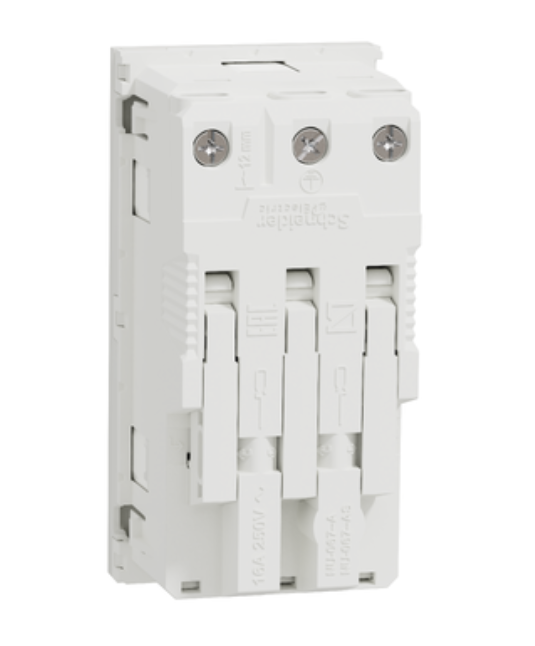 Фото 3 Двойная розетка 45° со шторками с заземлением белая UNICA NEW Schneider Electric