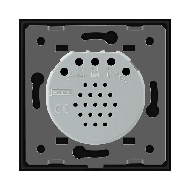 Фото 4 Безшумний сенсорний прохідний/перехресний вимикач 1 сенсор чорне скло Livolo