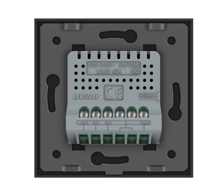 Фото 4 Розумний сенсорний вимикач для ролетів чорне скло Livolo