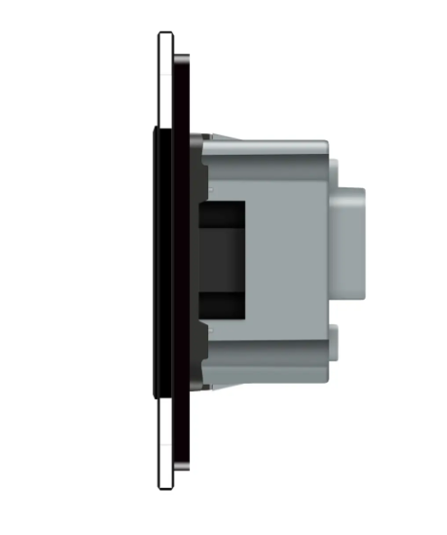 Фото 4 Розумний сенсорний ЕС вимикач 2 сенсора 1 розетка чорне скло Livolo