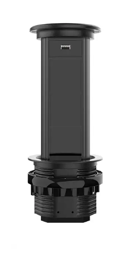 Фото 2 Пустая тройная выдвижная розетка с USB черный Livolo