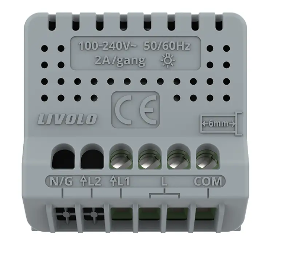 Фото 4 Механизм сенсорный проходной/перекрестный выключатель Sense 1 сенсор белый Livolo