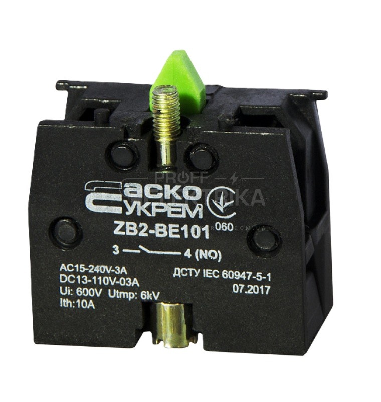 Фото блок контакт ZB2-BE101N/O для кнопок