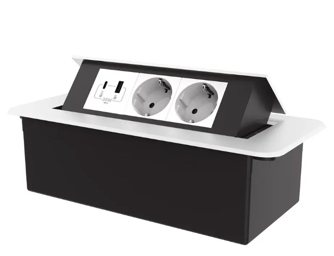 Фото Меблева розетка з плавним відкриттям USB Type-C Power Delivery 36W білий Livolo