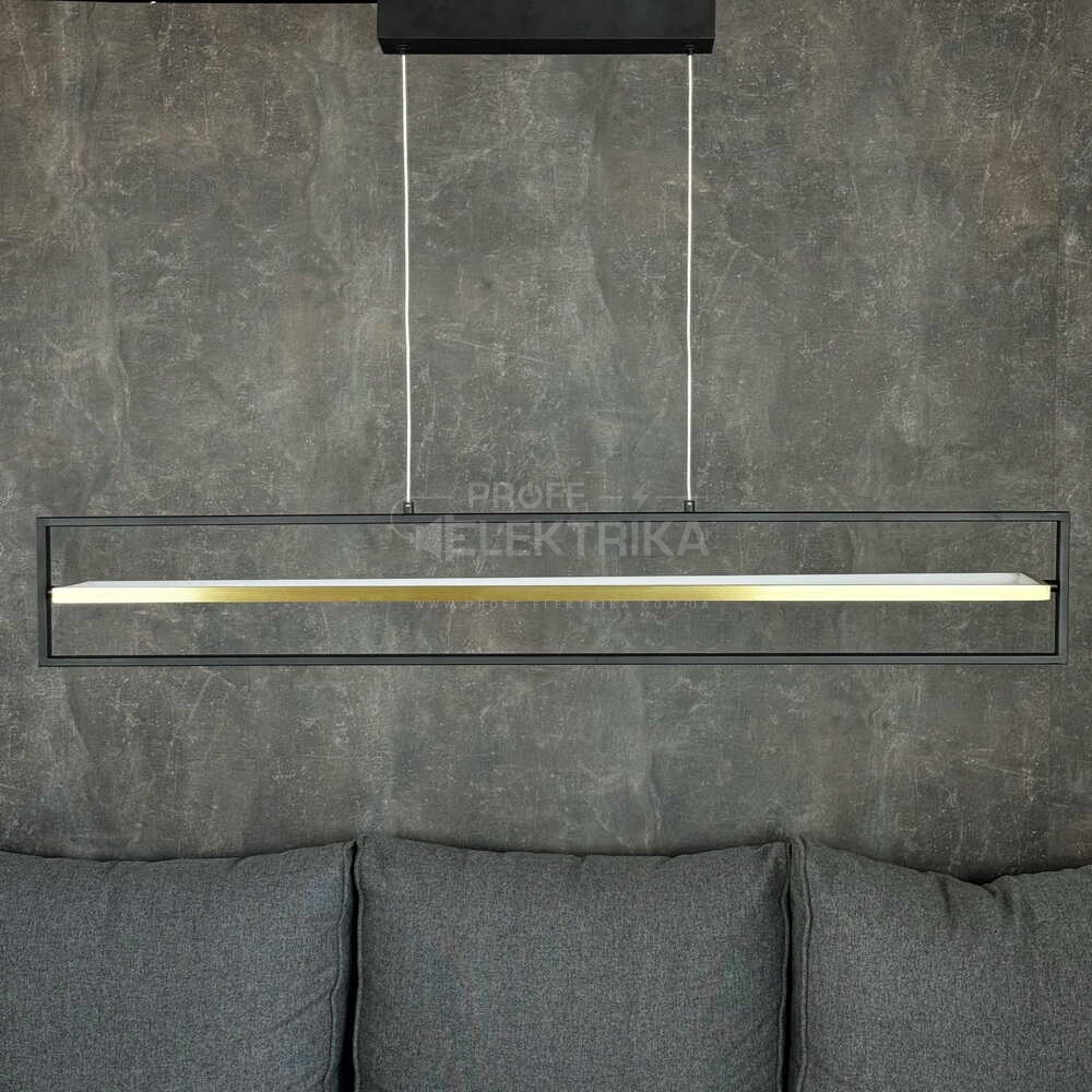 Фото 5 Світильник LED smart PRADA-P пульт 90W 3000-5000K IP20 прямокутник чорно-золотий Violux 220745