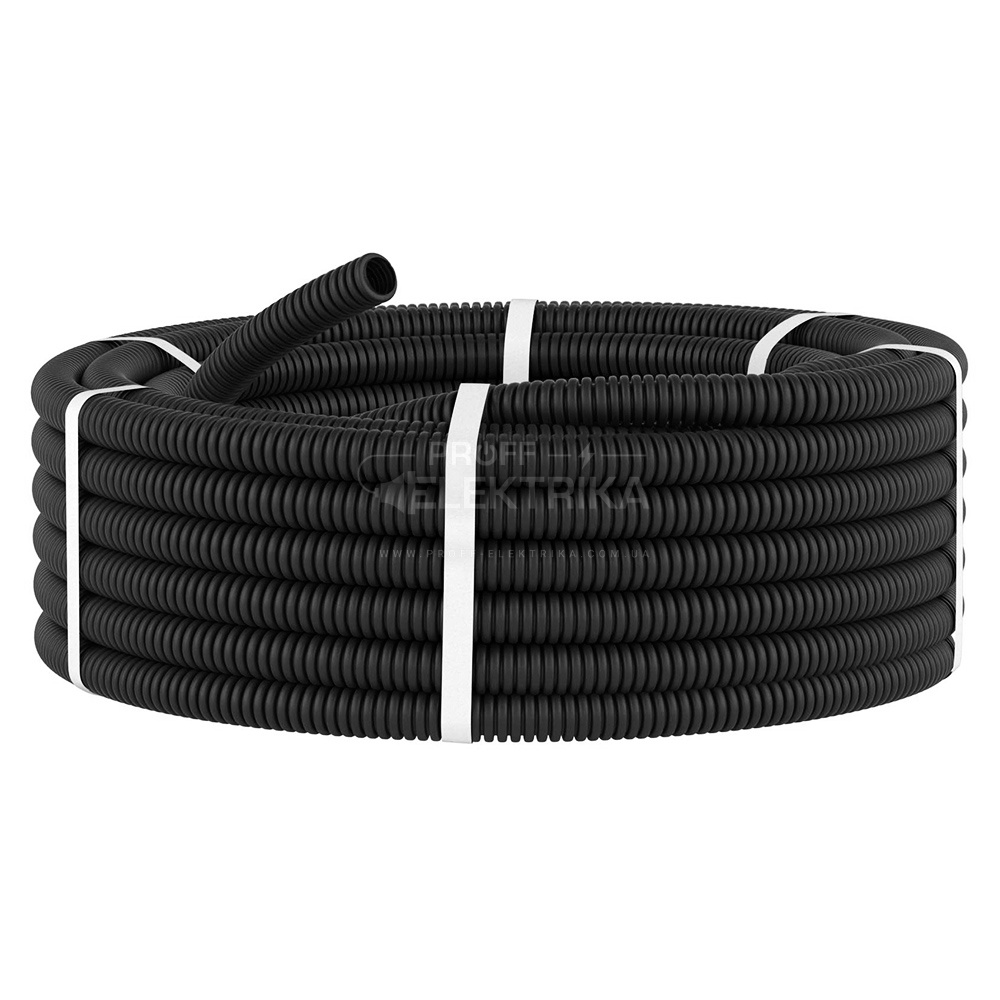 Фото 2 Труба гофрована ДКС d20 ПВХ посилена (100м)