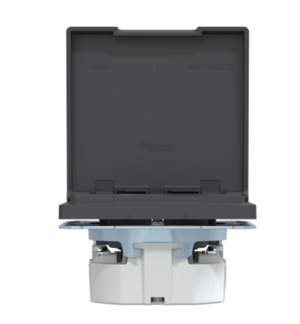 Фото 2 Розетка с заземлением и крышкой антрацит IP44 D-Life Schneider Electric