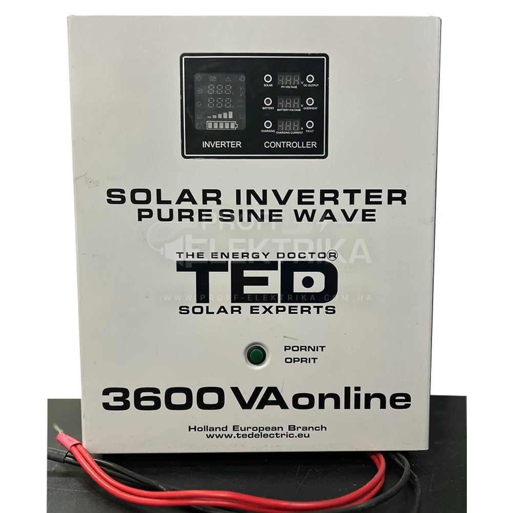 Фото Инвертор гибридный 48В/230В 3600ВА/2400 Вт, чистая синусоидальная волна