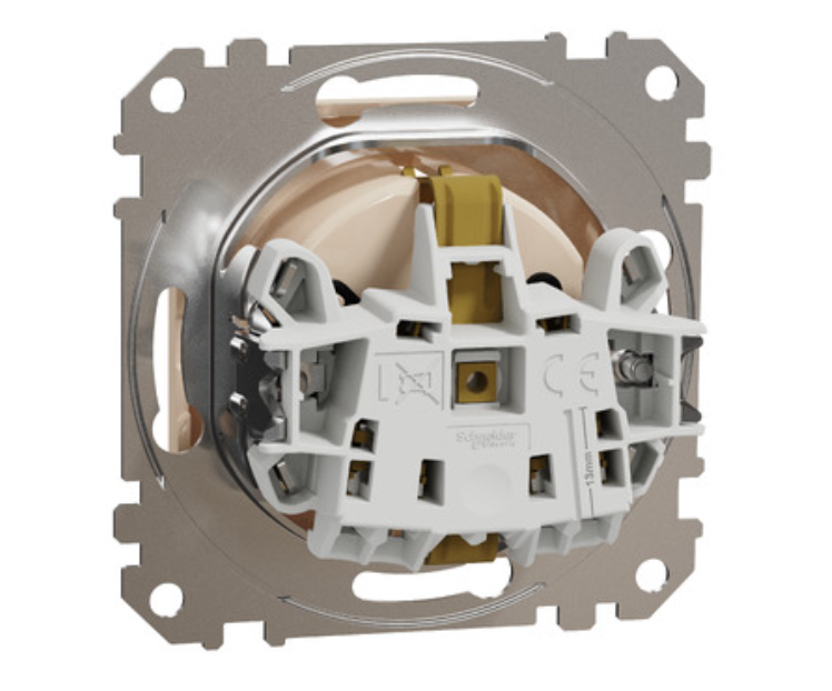 Фото 4 Розетка Sedna Design із заземленням та шторками бежева Schneider Electric