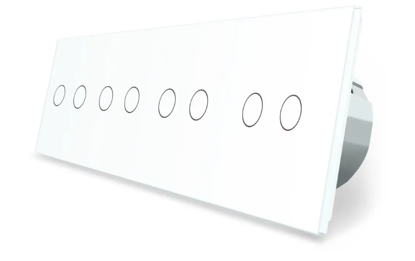 Фото Умный сенсорный ZigBee выключатель 8 сенсоров 2-2-2-2 белое стекло Livolo