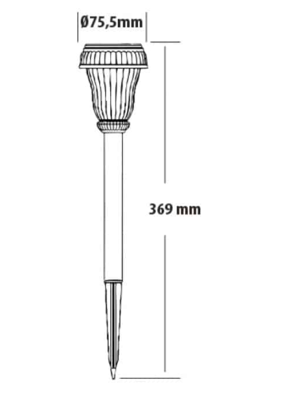 Фото 2 Світильник садово-парковий на сонячній батареї 6400K PLUTON HOROZ 078-005-0001-010