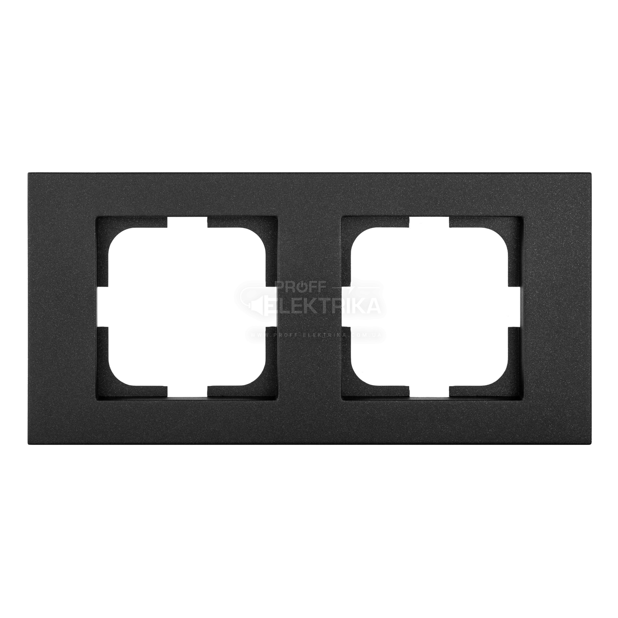 Фото Рамка 2 поста Черный металлик GRANO