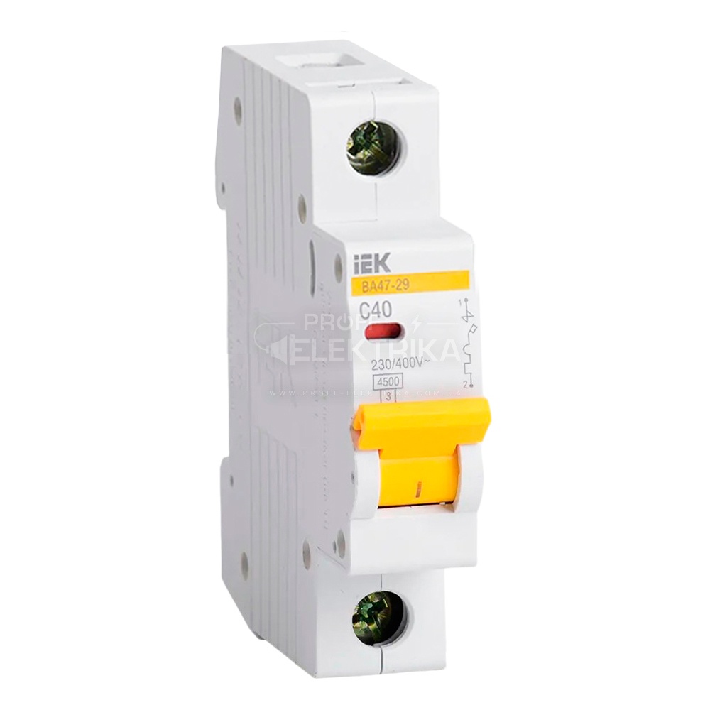 Фото Автоматичний вимикач ІЕК ВА47-29М 1P 40A 4,5кА С