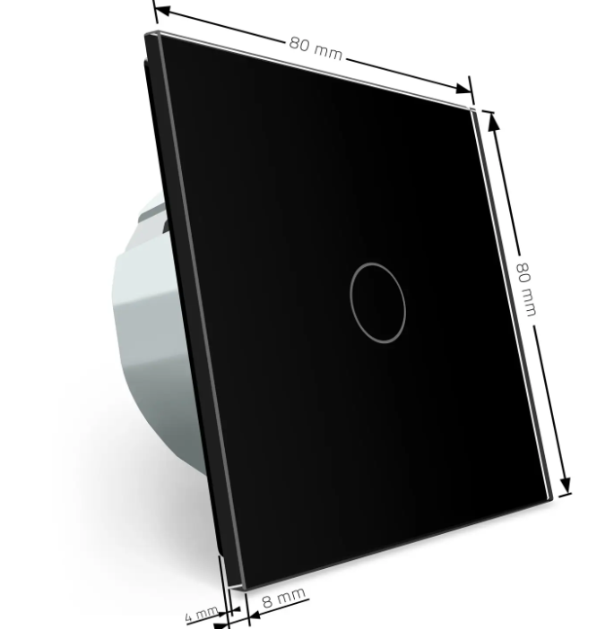 Фото 4 Сенсорний прохідний димер 1 сенсор чорне скло Livolo