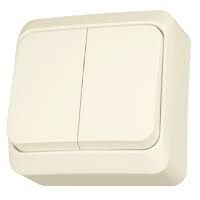 Фото Вимикач 2-клавішний 10 A Крем ALSU