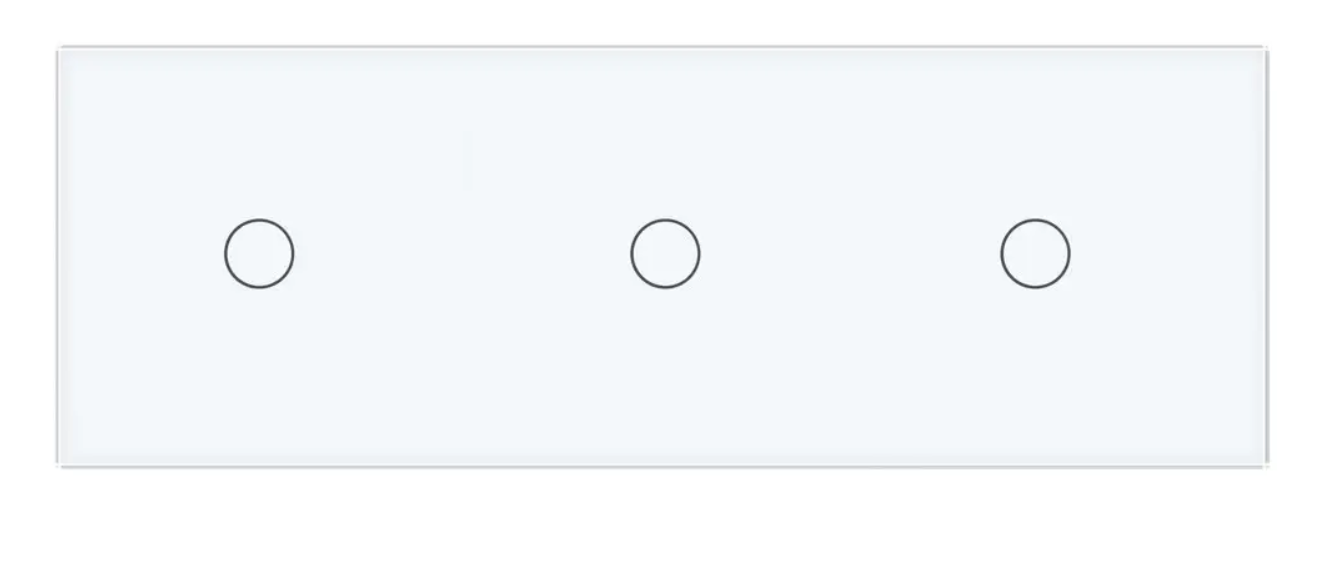 Фото Умный сенсорный ZigBee выключатель 3 сенсора 1-1-1 белое стекло Livolo