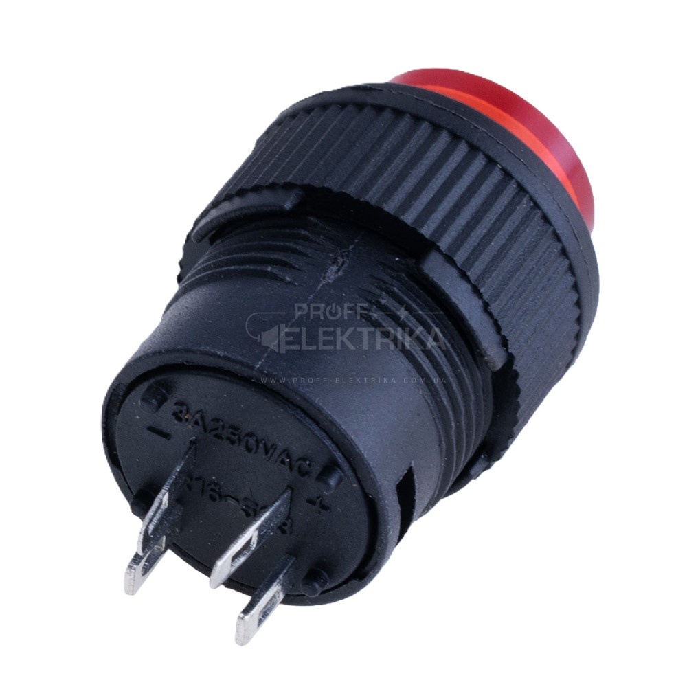 Фото 2 Кнопка на 1вмикач кругла з LED підсвічуванням LSW13 4 контакти Lemanso