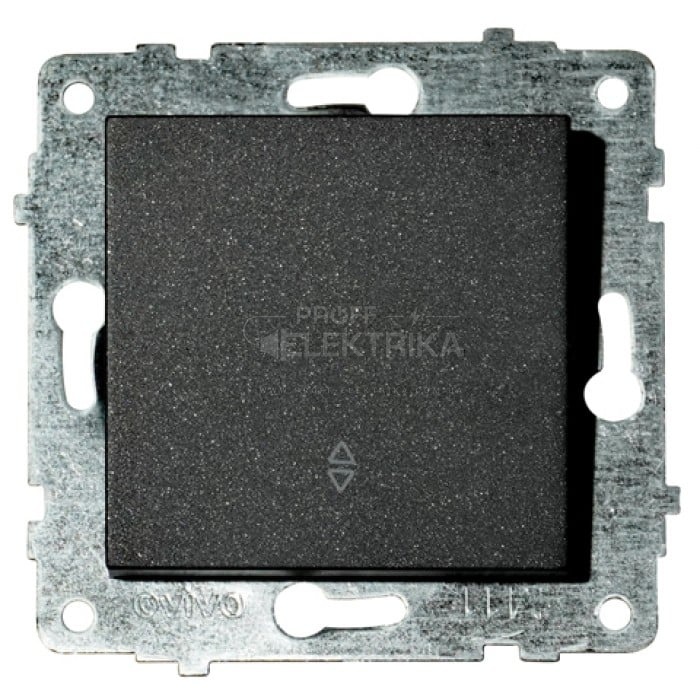 Фото Механизм переключателя одноклавишный Черный металлик GRANO