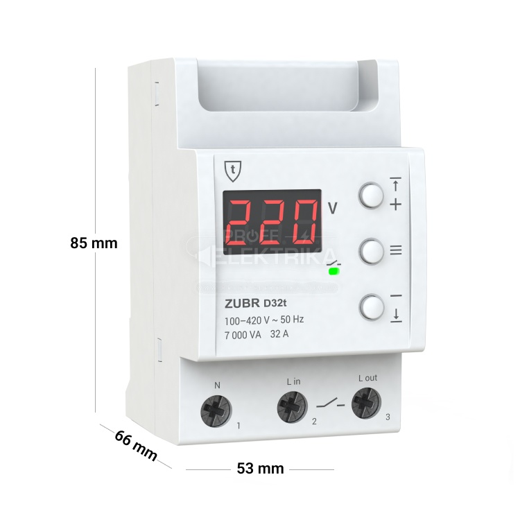 Фото 3 Реле напряжения ZUBR D32t 32 А