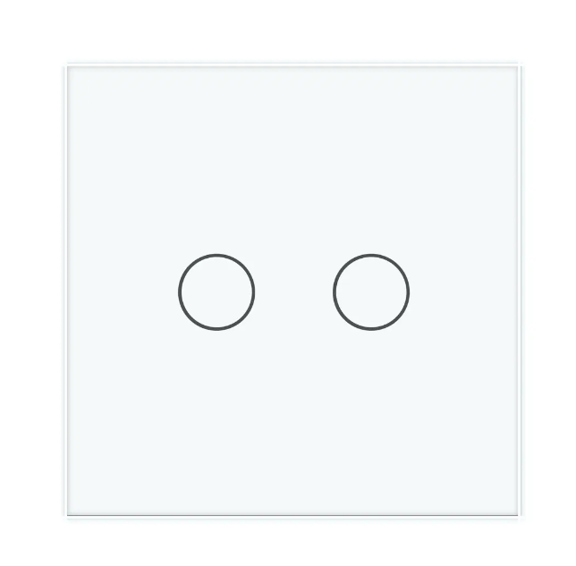 Фото 2 Безшумний сенсорний прохідний/перехресний вимикач 2 сенсори біле скло Livolo