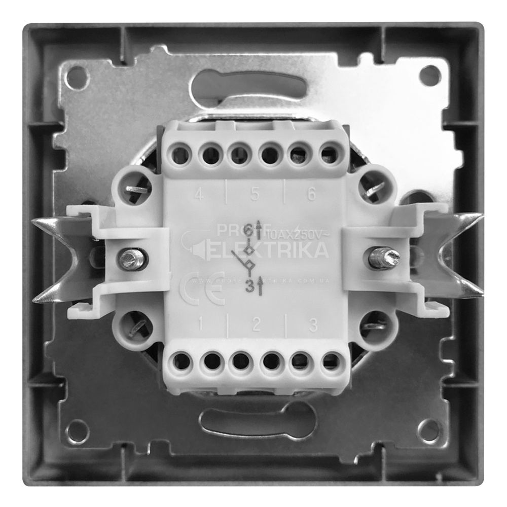 Фото 2 Вимикач одноклавішний з підсвічуванням внутрішній ARINA чорний