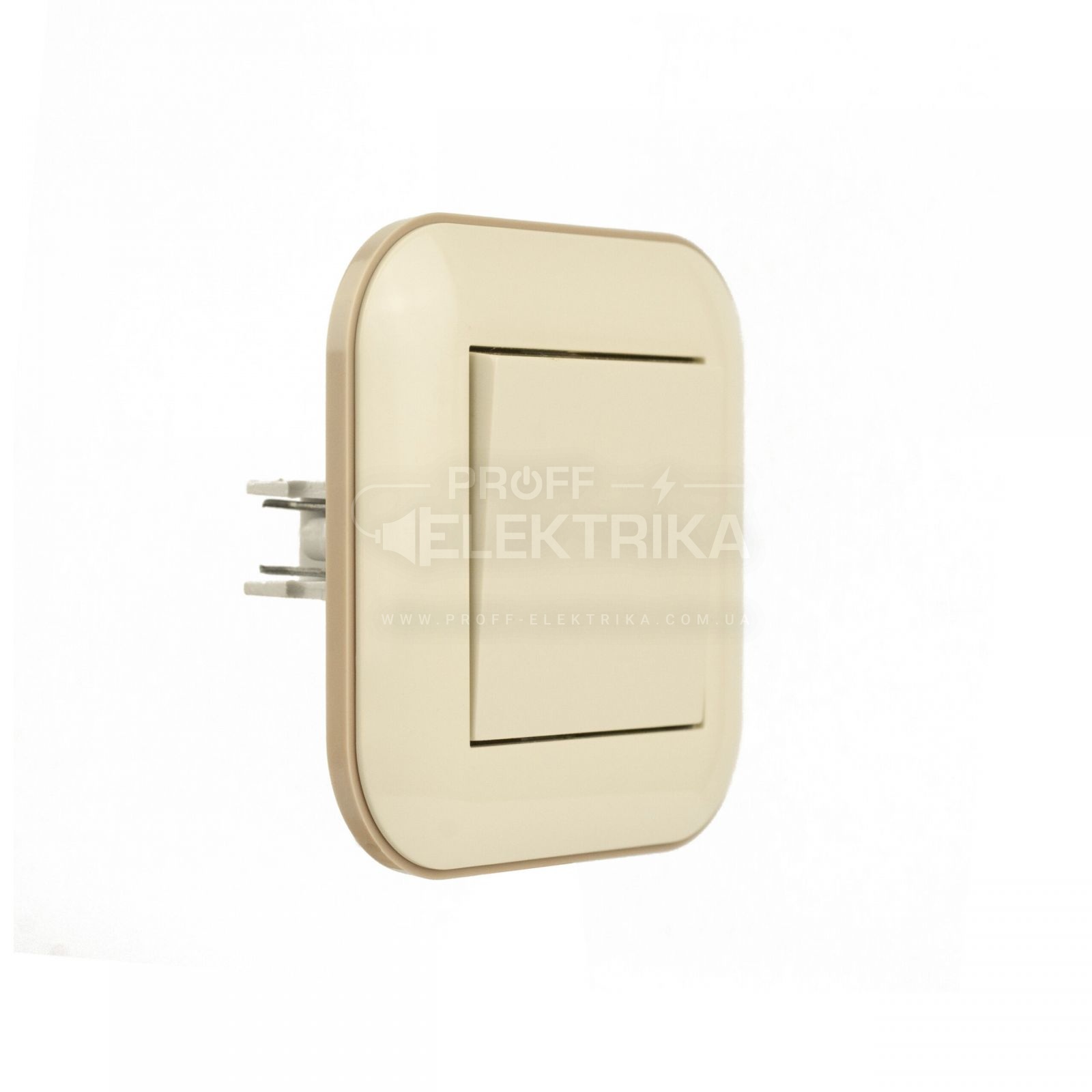 Фото 3 Выключатель одноклавишный Кремовый крафтовый LOFT