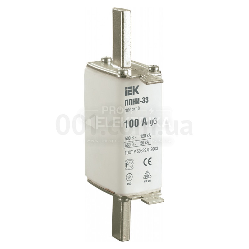 Фото предохранитель плавкий ППНИ-33 (габарит 0) 100А IEK