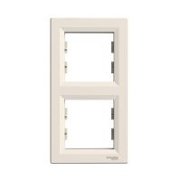 Рамка вертикальна Schneider Electric Asfora 2 пости кремова
