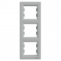 Рамка вертикальна Schneider Electric Asfora 3 пости алюміній