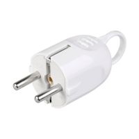 Вилка угловая с кольцом белая 16 А