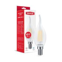 Лампа свічка С37 Е14 4W 4100K 220V Frosted MAXUS