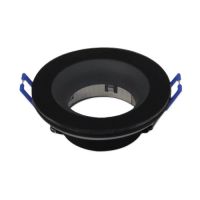 Світильник під лампу MR-16 із склом KAKTUS-R чорний IP65 HOROZ