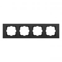 Рамка 4 поста Чорний металік GRANO