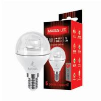 Лампа шар G45 Е14 4W 5000K #430 MAXUS