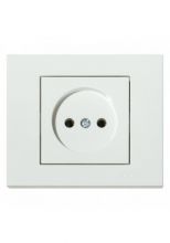 Розетка одинарна без заземлення Біла GRANO
